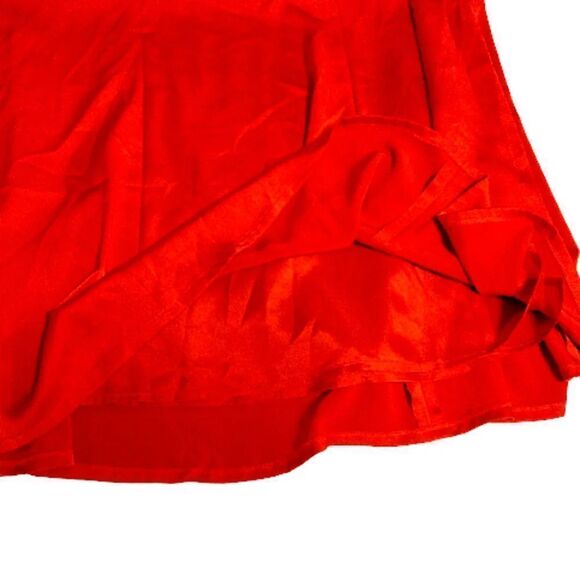 VTG 90s Bright Red Satin Fairycore Grunge Lined Maxi Slip Skirt Size 10 - Picture 10 of 12